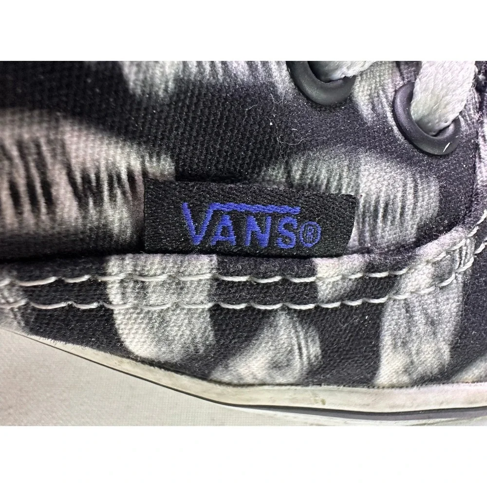 Vans Authentic Blurred Logo Black White Low Top Skate Shoes Mens 6 Womens 7.5‎